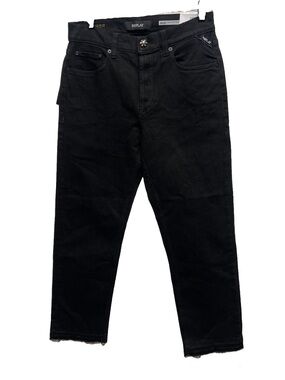 Replay Maijke Black Cropped straight High Rise Jeans Size 27